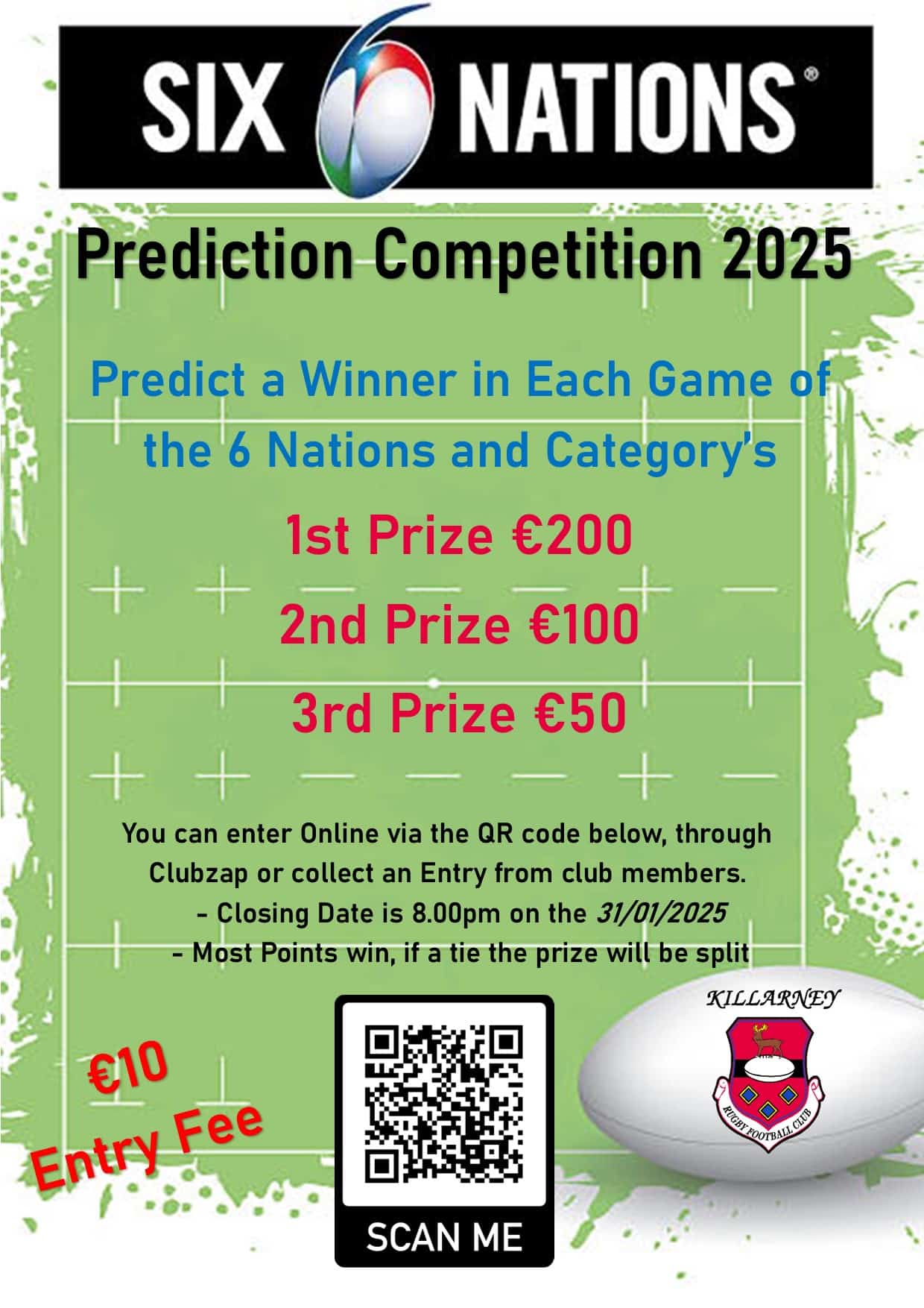 Killarney RFC's 6 Nations Prediction Competition 2025