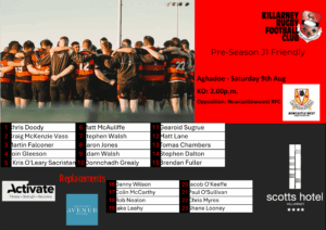 Senior Team Friendly – Today at Killarney RFC