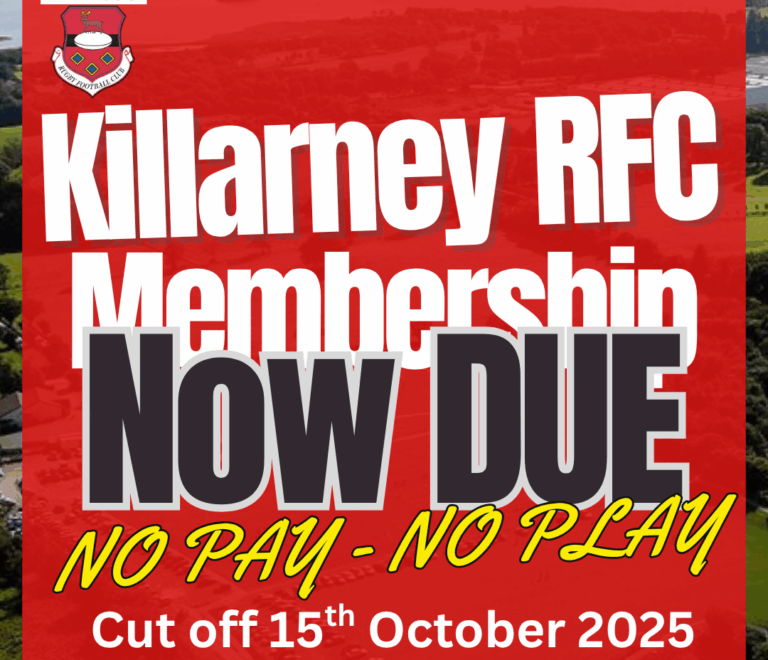 Killarney RFC Membership Reminder