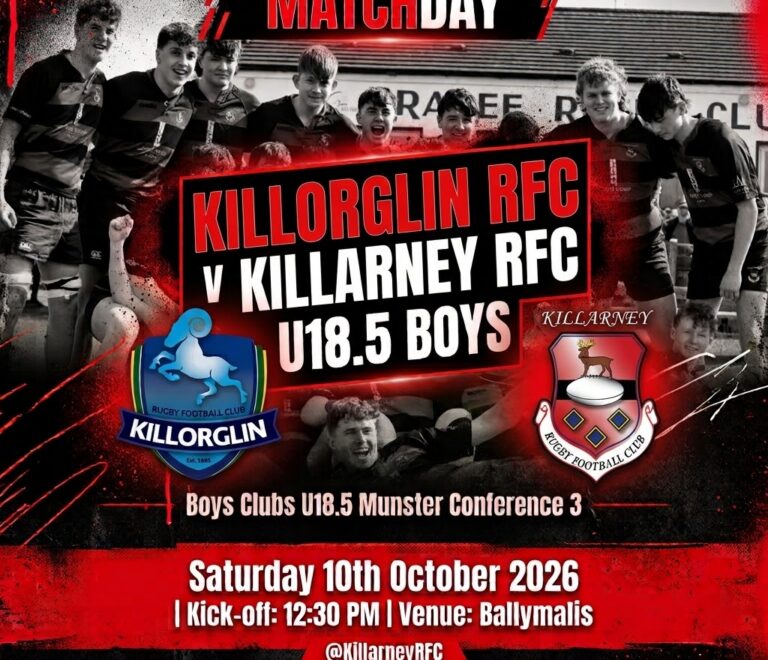 Local Derby Matchday! Killarney RFC v Killorglin RFC U18.5 Boys!