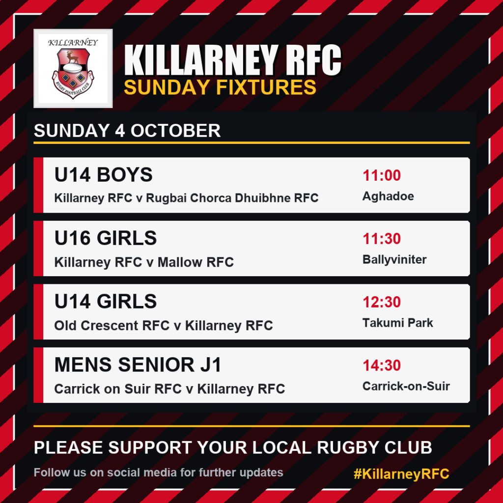 Weekend Fixtures & Minis Training | Killarney RFC image 2